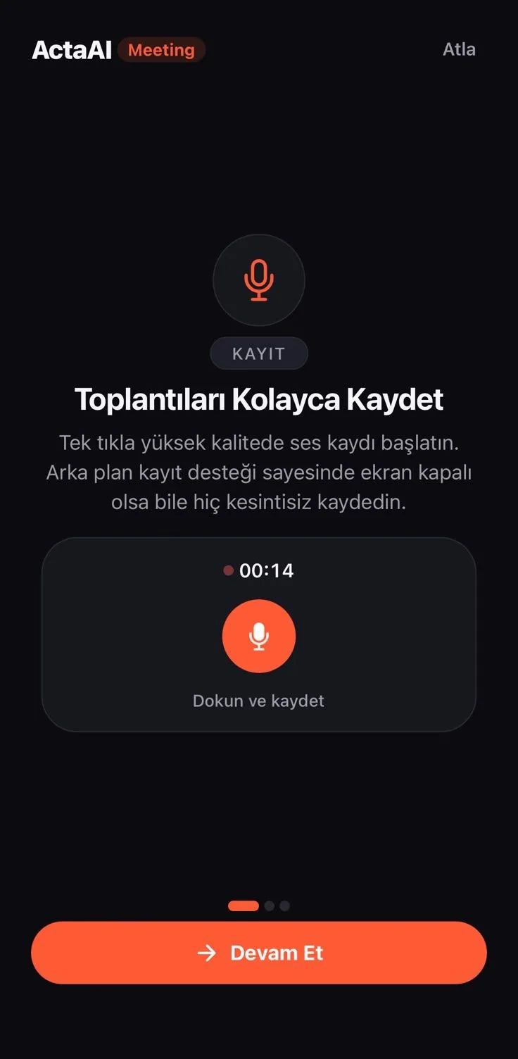 Toplantıyı tek dokunuşla kaydet