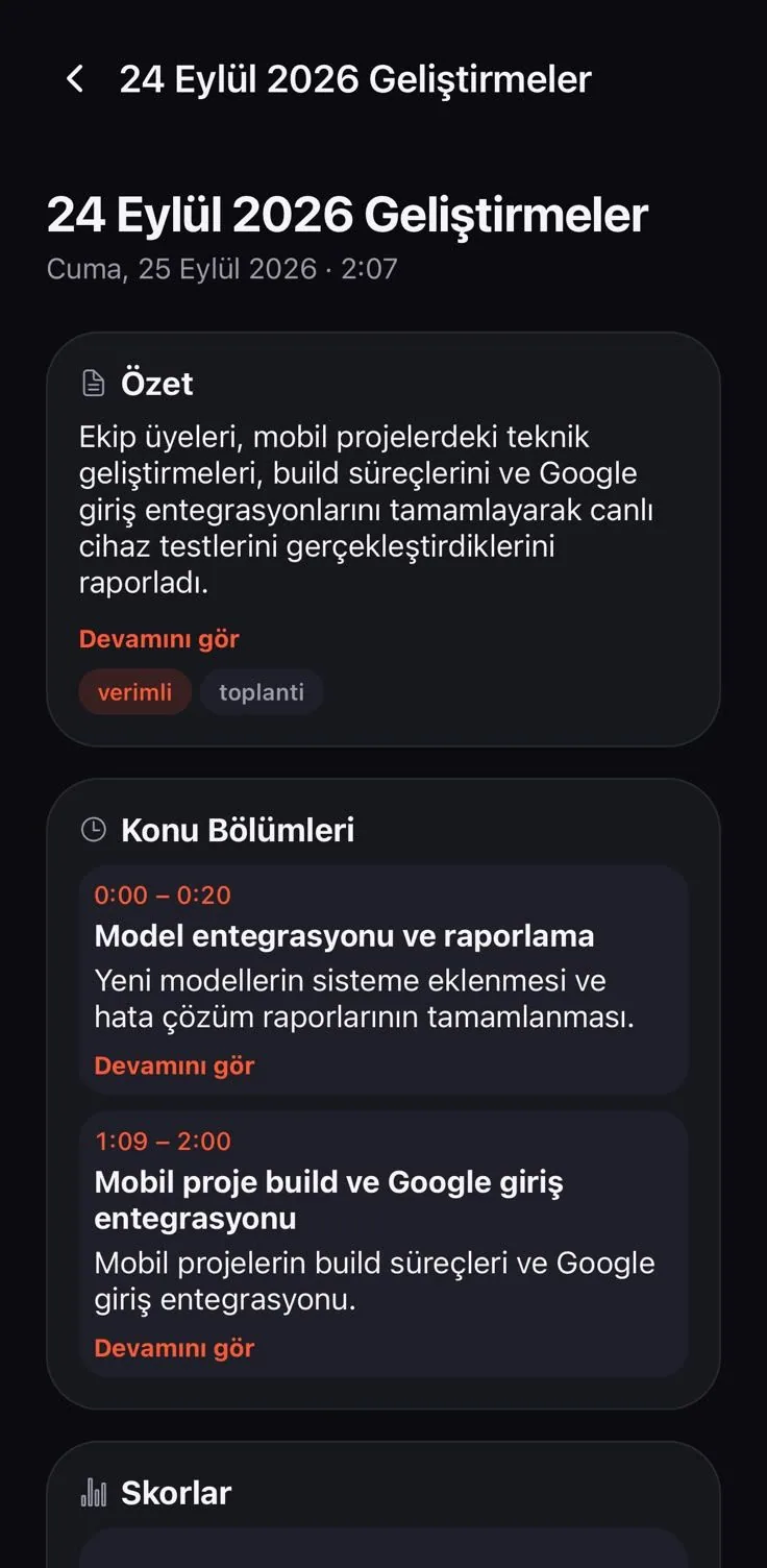 Özet ve konu bölümleri