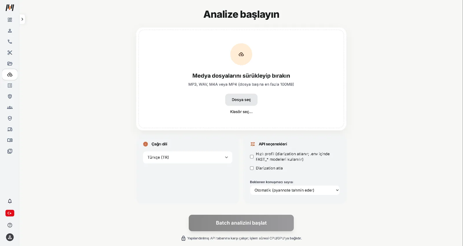 Upload und Analyse