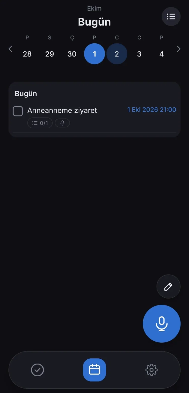 Takvim görünümü