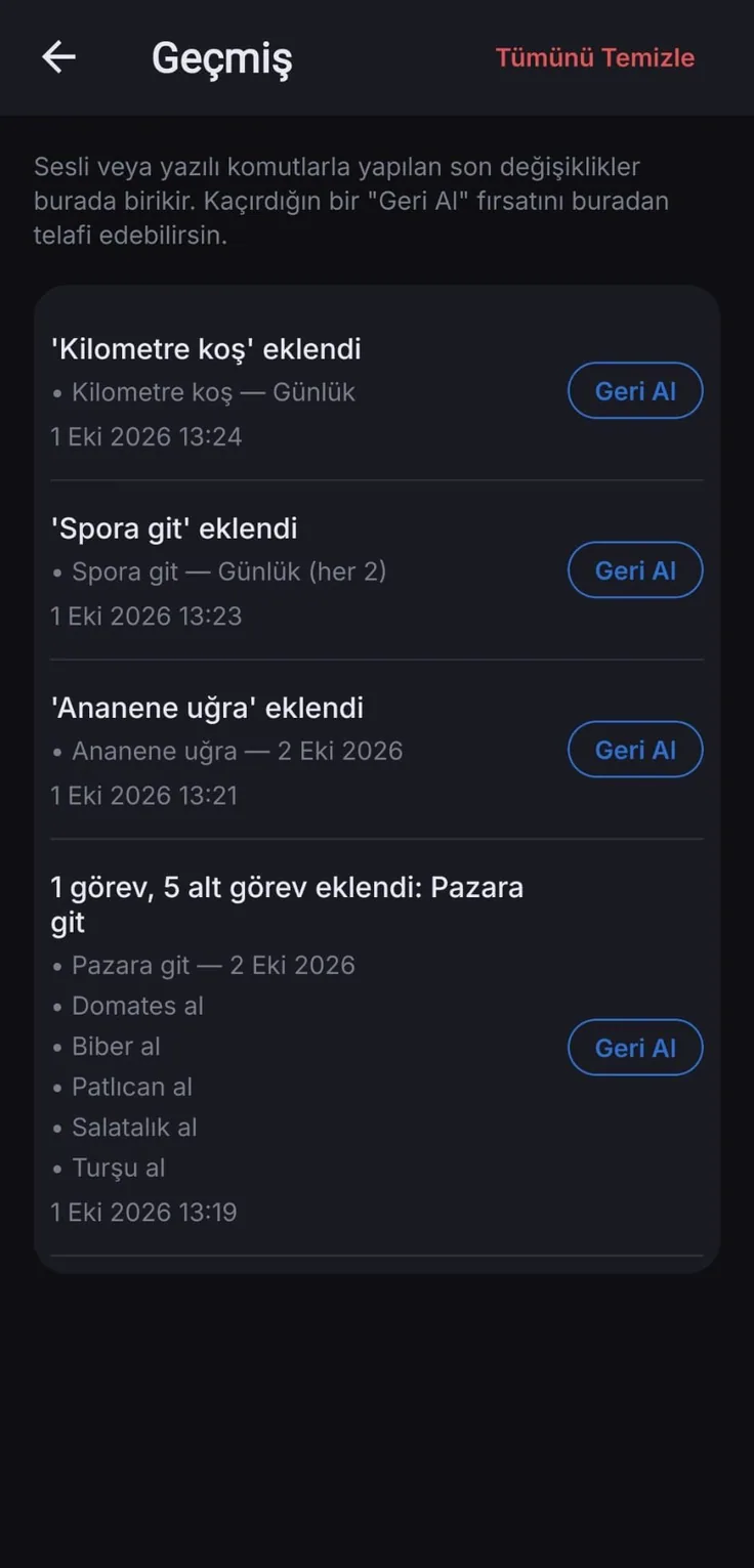 Değişiklik geçmişi (geri al)