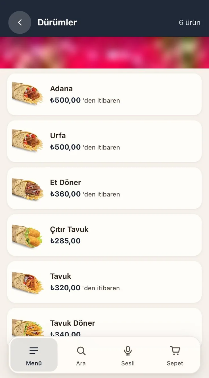 Ürün listesi