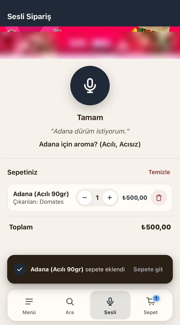 Sesli sipariş